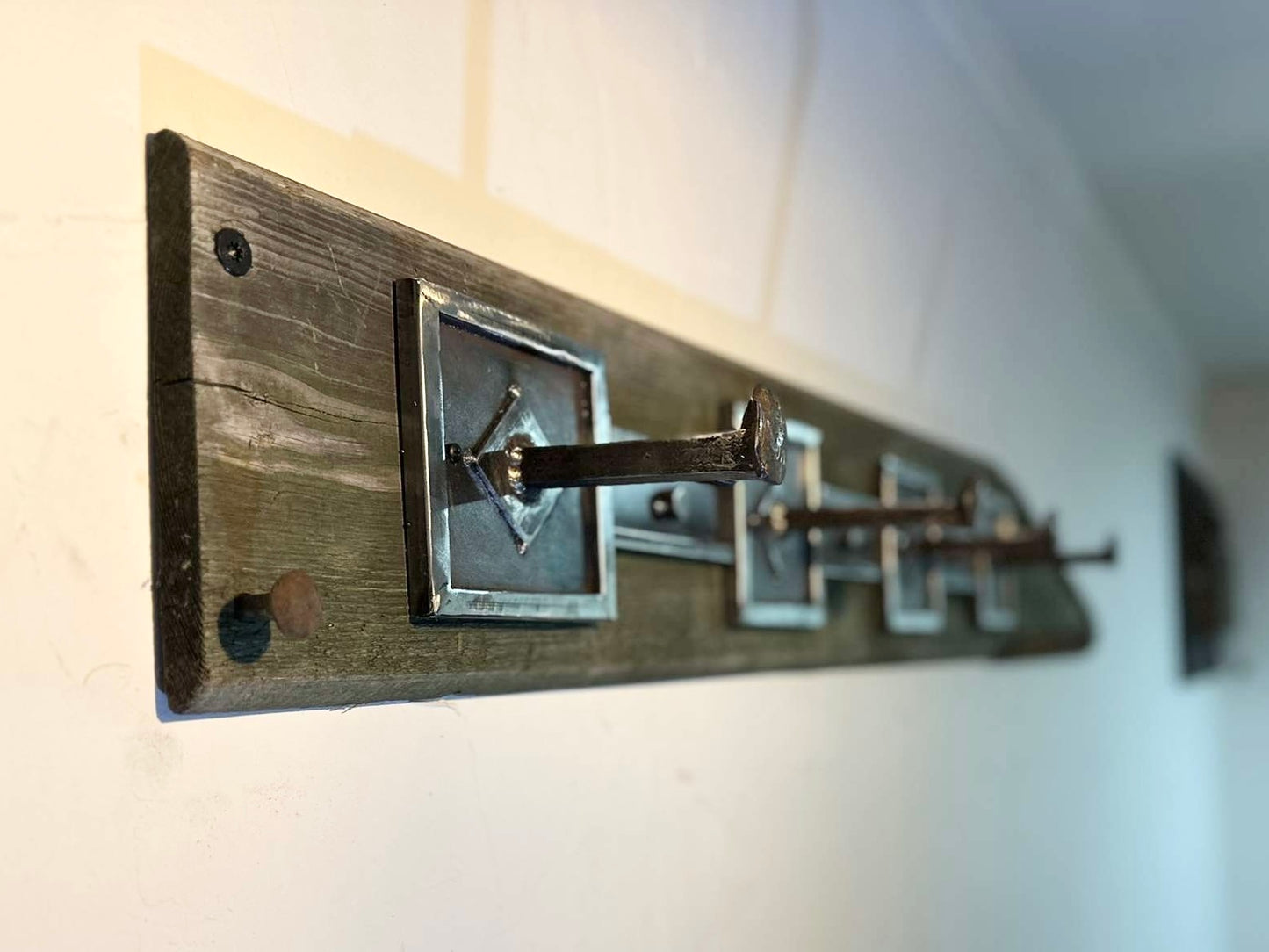 Wooden Rack with Sturdy Metal Hooks