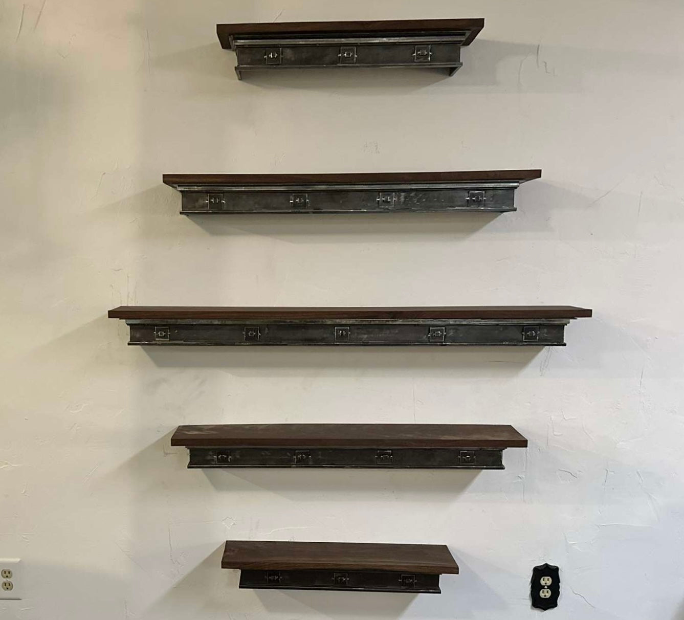 Wood Shelf with Metal Framing (5 Piece Set)